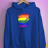 LGBTQ Pride Flag Ripped Reveal Hoodie - Royal Blue